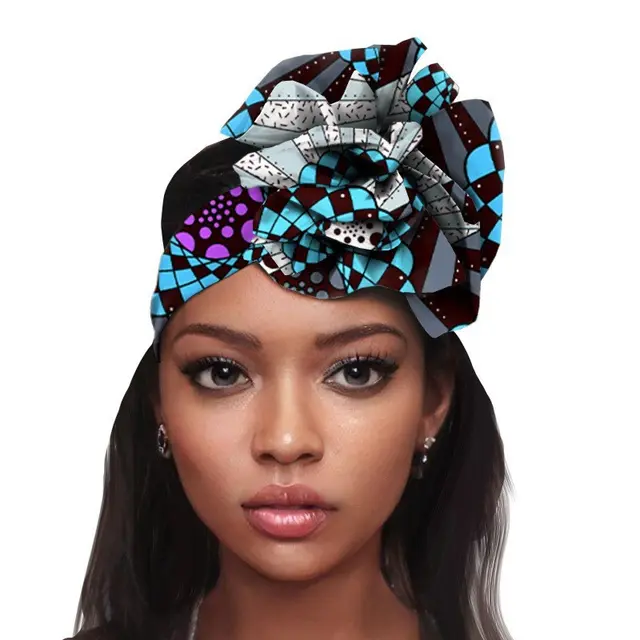 African Printed Batik Cotton Headscarf Head Flower A8A - Shop at LoveMi