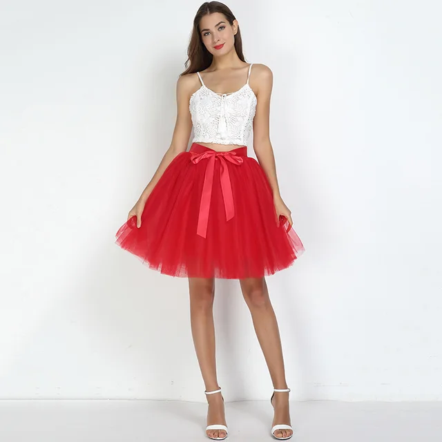 Women's Tutu Skirt Mesh Skirt Adult Mesh Skirt Red - Shop at LoveMi