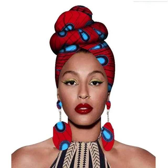 Fashion African Headscarves And Earrings Of Women's African Clothing Headwear Headbands 17Stlye - Shop at LoveMi