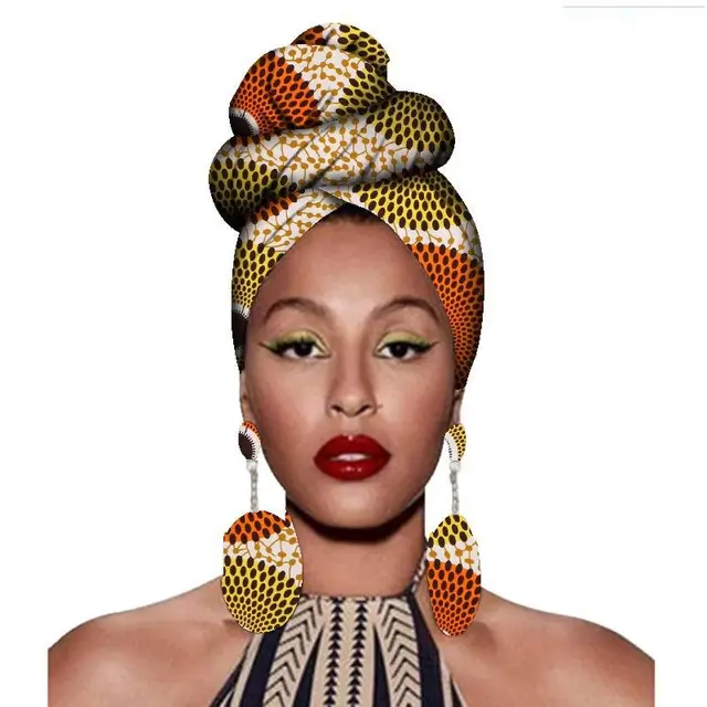 Fashion African Headscarves And Earrings Of Women's African Clothing Headwear Headbands 27Stlye - Shop at LoveMi