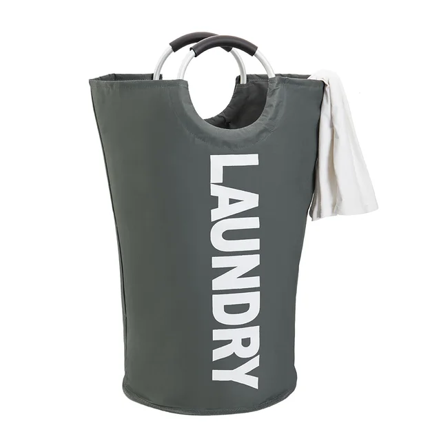 Portable Oxford Cloth Dirty Clothes Bag Washing And Protecting Bag Dirty Clothes Storage Bag Dark Gray - Shop at LoveMi