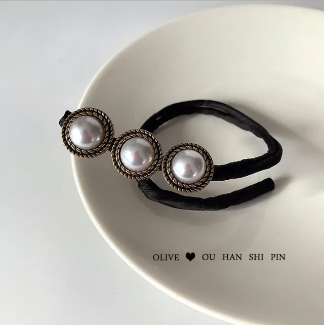 Pearl Flower Ball Head Hair Artifact New Retro Temperament Net Red Lazy Braided Hair Styling Hair Accessories - Shop at LoveMi