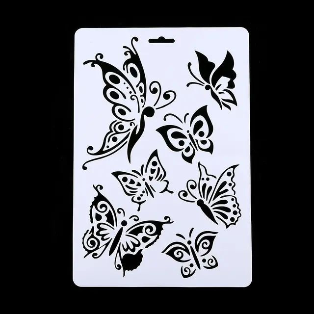 Theme Lace Ruler Diy Handmade Photo Album Painting Picture Template Set Colorful Butterfly - Shop at LoveMi