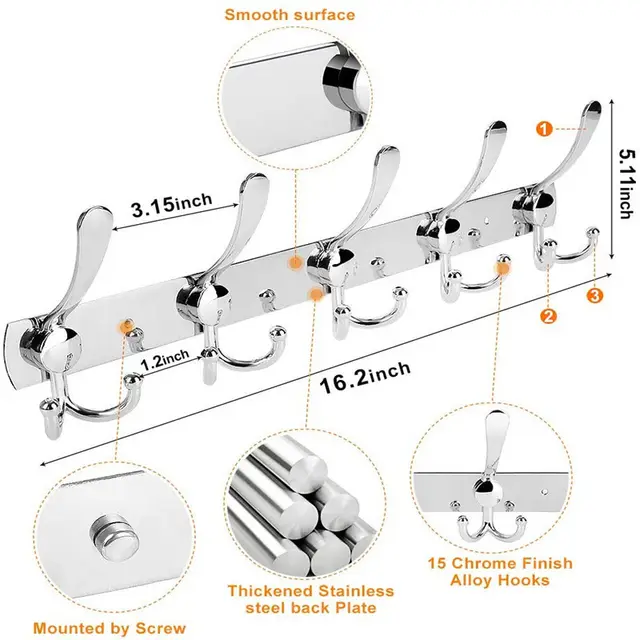 Hook Stainless Steel Clothes Hook Clothes Hook Behind The Door Coat Hook Towel Hook Hotel Bathroom Coat Hook - Shop at LoveMi