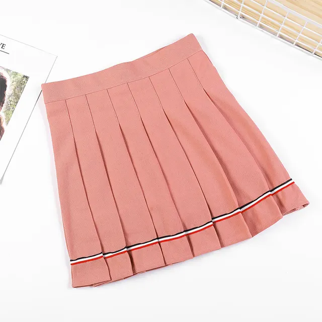 High waist Autumn And Winter A line Skirt Student School Wind proof Short Culottes Skirt Pink - Shop at LoveMi