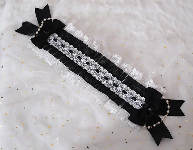 Multicolor Hand made Lolita Headband, Gorgeous Lace And Soft Girl Hair Accessories Black - Shop at LoveMi