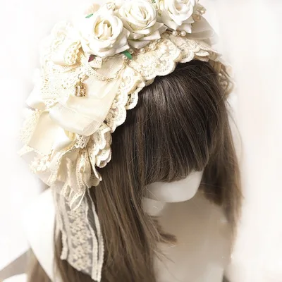 Hairpin Hair Accessories Lace Bow Ribbon Hair Clip Tea Party B1578 White - Shop at LoveMi
