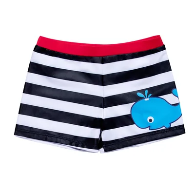 Korean Cartoon Striped Swimsuit Whale Print Swimsuit Picture Color Size2 - Shop at LoveMi