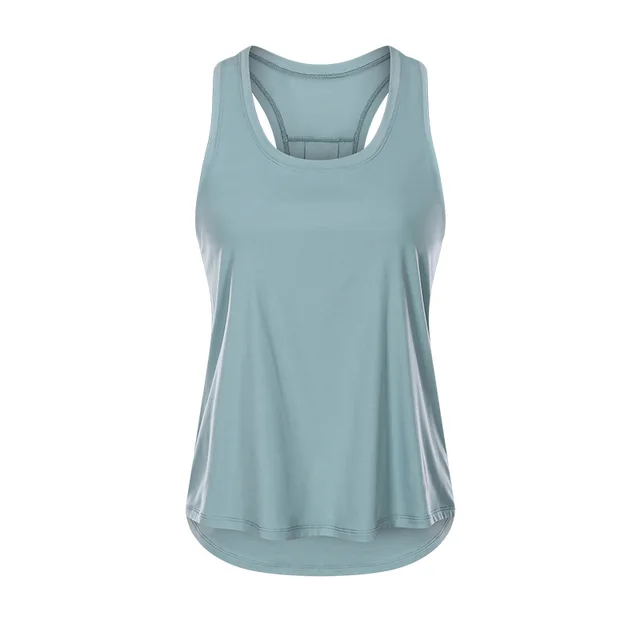 Women's Sports Nude Sleeveless Yoga Uniform Blouse Frost Blue - Shop at LoveMi