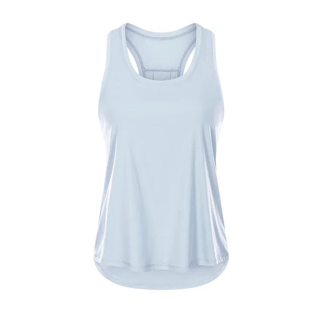 Women's Sports Nude Sleeveless Yoga Uniform Blouse Shimmer Blue - Shop at LoveMi