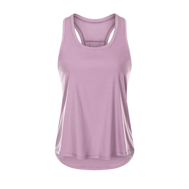 Women's Sports Nude Sleeveless Yoga Uniform Blouse Taro Powder - Shop at LoveMi