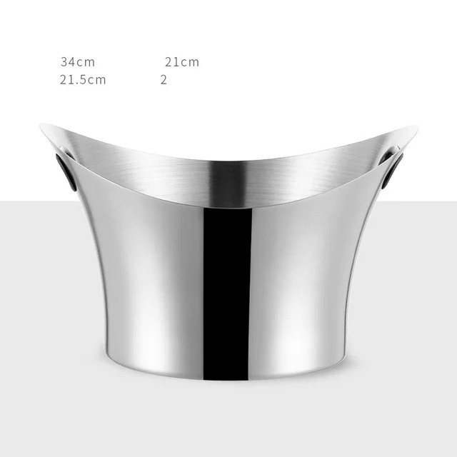 Stainless Steel Champagne Bowl, Ice Bowl, Ice Bucket, Golden Salad Bowl, Champagne Bucket Silver2 - Shop at LoveMi