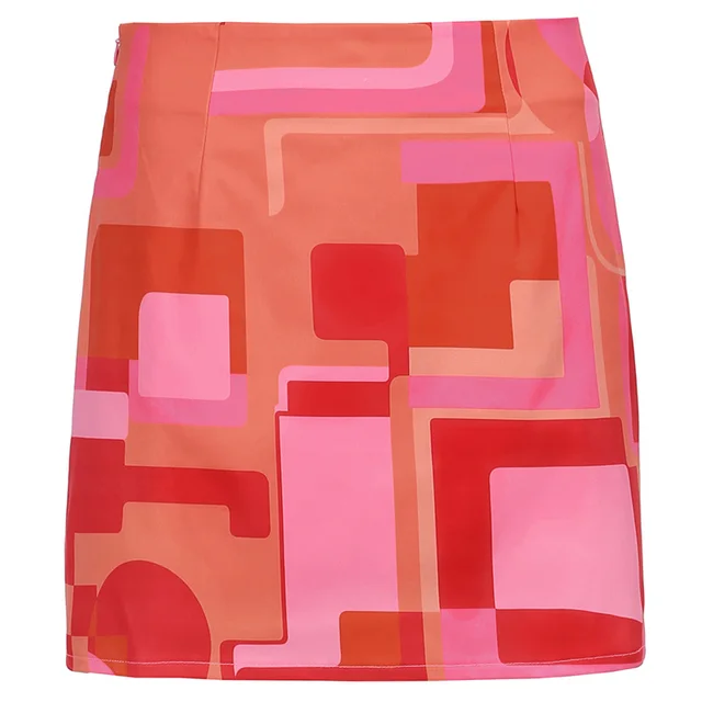 Ins Skirt With Hip High Waist Print Skirt Red - Shop at LoveMi