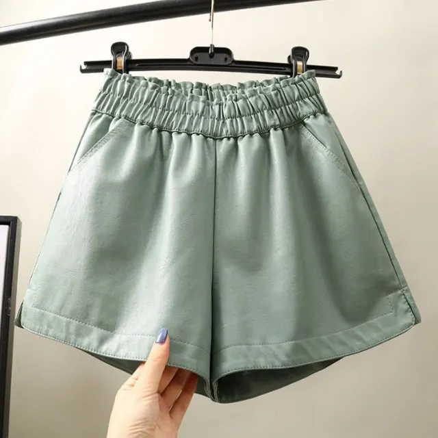 Summer New Korean College Style High Waist Thin Versatile Wide Leg Shorts Women'S Casual Pants Green - Shop at LoveMi
