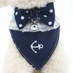New Style Pet Collar Bow Tie Collar Detachable Dog Collar Pet Supplies - Blue