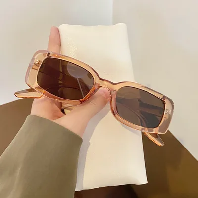 Concave Shape Anti ultraviolet Retro Small Box Leopard Print Sunglasses Orange - Shop at LoveMi