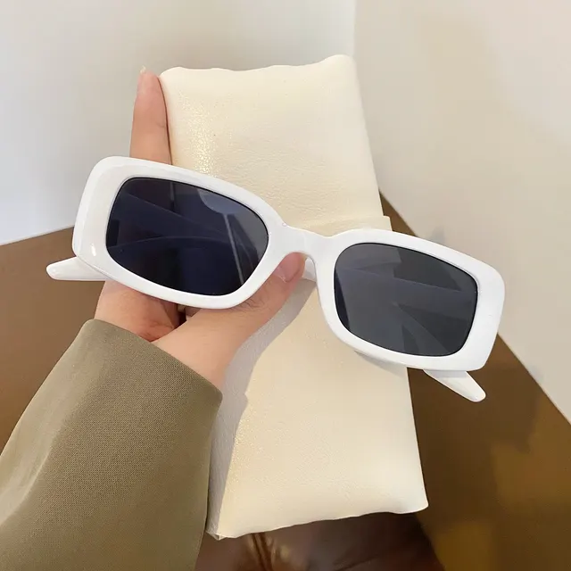 Concave Shape Anti ultraviolet Retro Small Box Leopard Print Sunglasses White - Shop at LoveMi