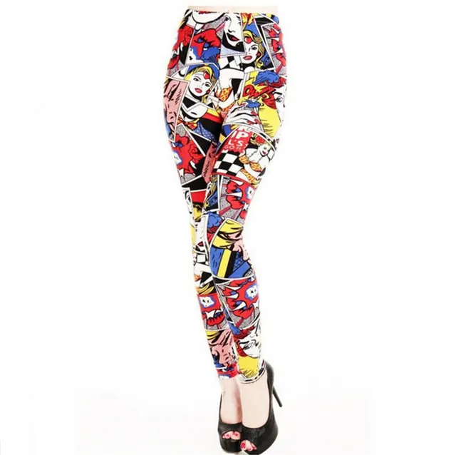 Human Head Print Graffiti Leggings Stretch Milk Silk Color - Shop at LoveMi