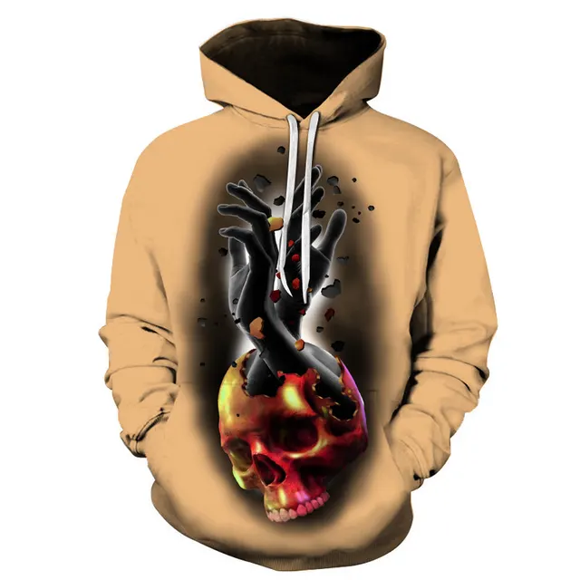 Creative Hands Stretched Skull Head Hooded Sweater 1 Color - Shop at LoveMi