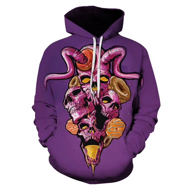 Creative Hands Stretched Skull Head Hooded Sweater 5 Color - Shop at LoveMi