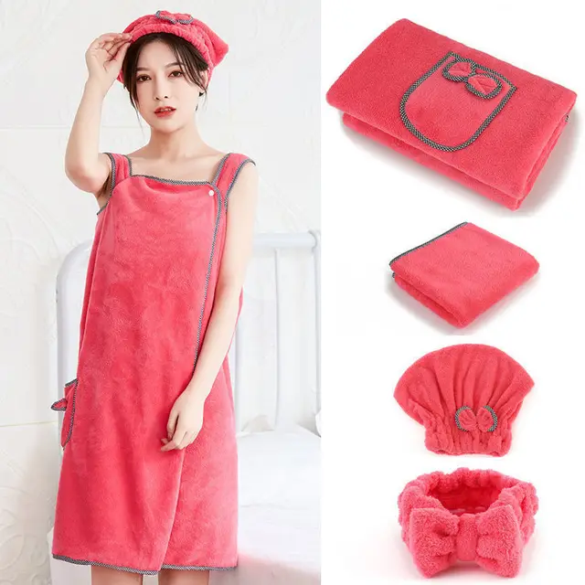 Coral Velvet Bathrobes Are Bigger Than Cotton Soft Towels Rose Red - Shop at LoveMi