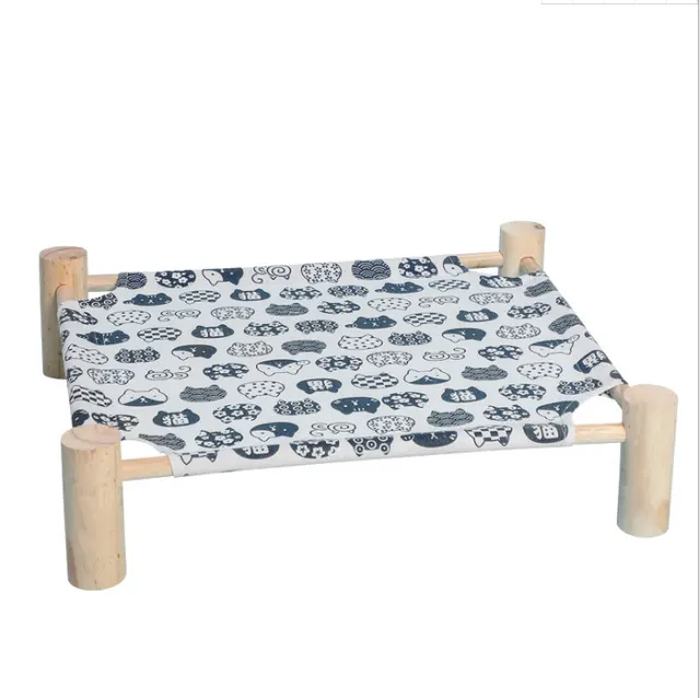 Wooden Frame Canvas Cat Pet Moistureproof Hammock White - Shop at LoveMi