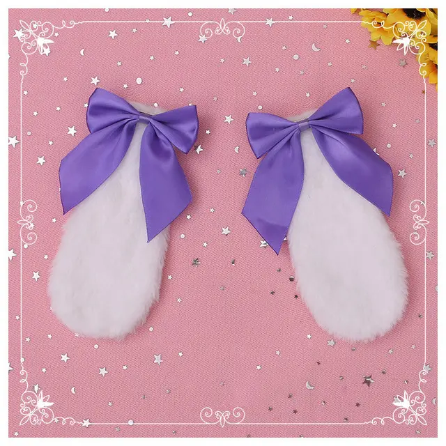 Lolita Headdress Bow Side Clip To Clip Purple - Shop at LoveMi