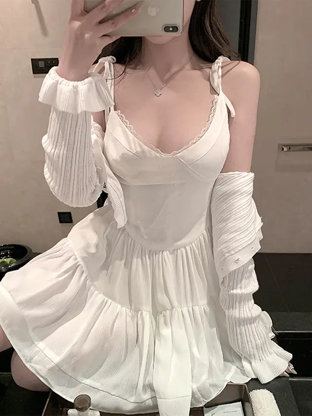 New Korean Style Loose Bottoming A Line Skirt White Skirt White - Shop at LoveMi