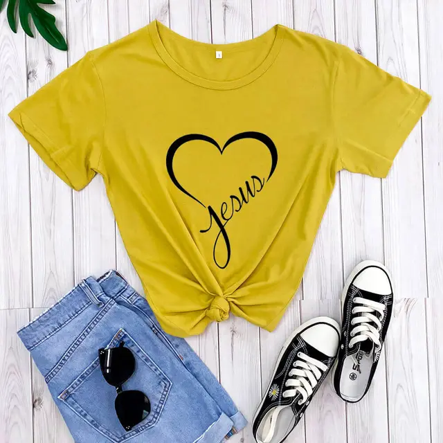 New Love Printing Fashion Round Neck Foreign Trade T shirt Ginger - Shop at LoveMi