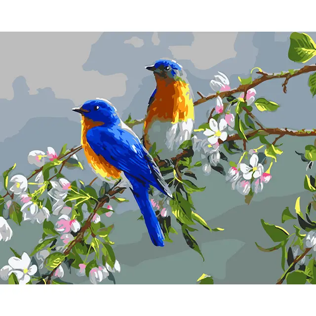 Cross Border Digital Oil Painting Diy Frameless Bird Painting 4050 Factory Gateway Picture Color - Shop at LoveMi