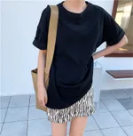 Falling Shoulders Round Neck Slimming Shirt College Style Compassionate - E-One Size