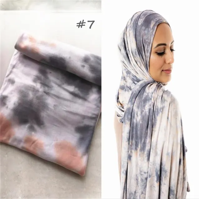 Cotton Modal Tie dye Cotton Jersey Shawl Scarf Hijab 7 Color - Shop at LoveMi