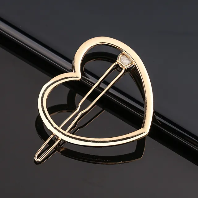 Fashion Metal Love Heart Hair Clip Elegant Star Round Barrette for Women Girls Sweet Hairpins Barrettes Hair Accessories 14Style - Shop at LoveMi