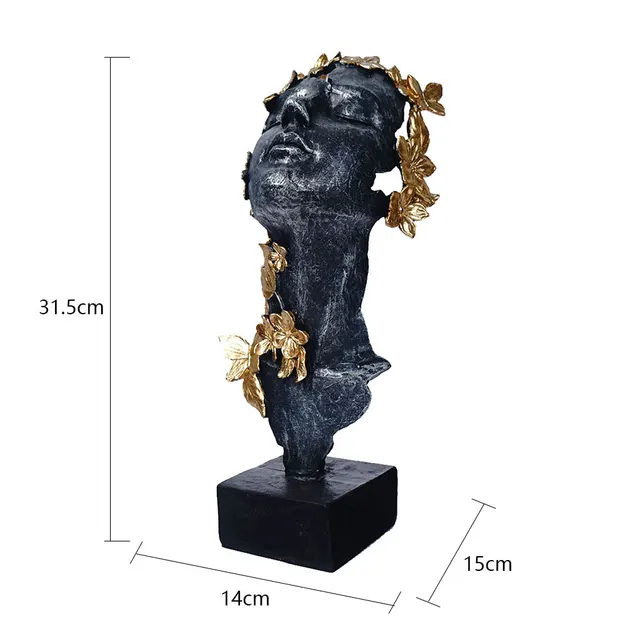 Applique Girly Bowknot Girl Face Mask Resin Ornament Black - Shop at LoveMi