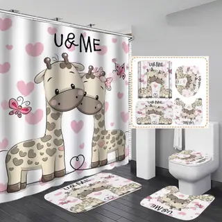 New Product Digital Printing Waterproof Polyester Shower Curtain - 8Style