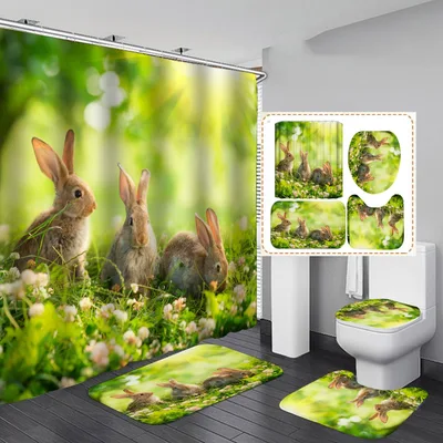 New Product Digital Printing Waterproof Polyester Shower Curtain Carpet45X75Cm - Shop at LoveMi