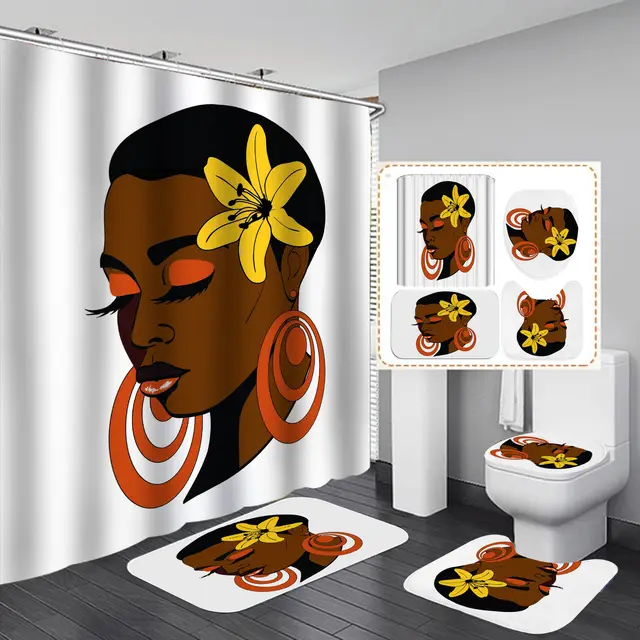 Digital Printing Waterproof Polyester Shower Curtain Customized With Drawings J - Shop at LoveMi