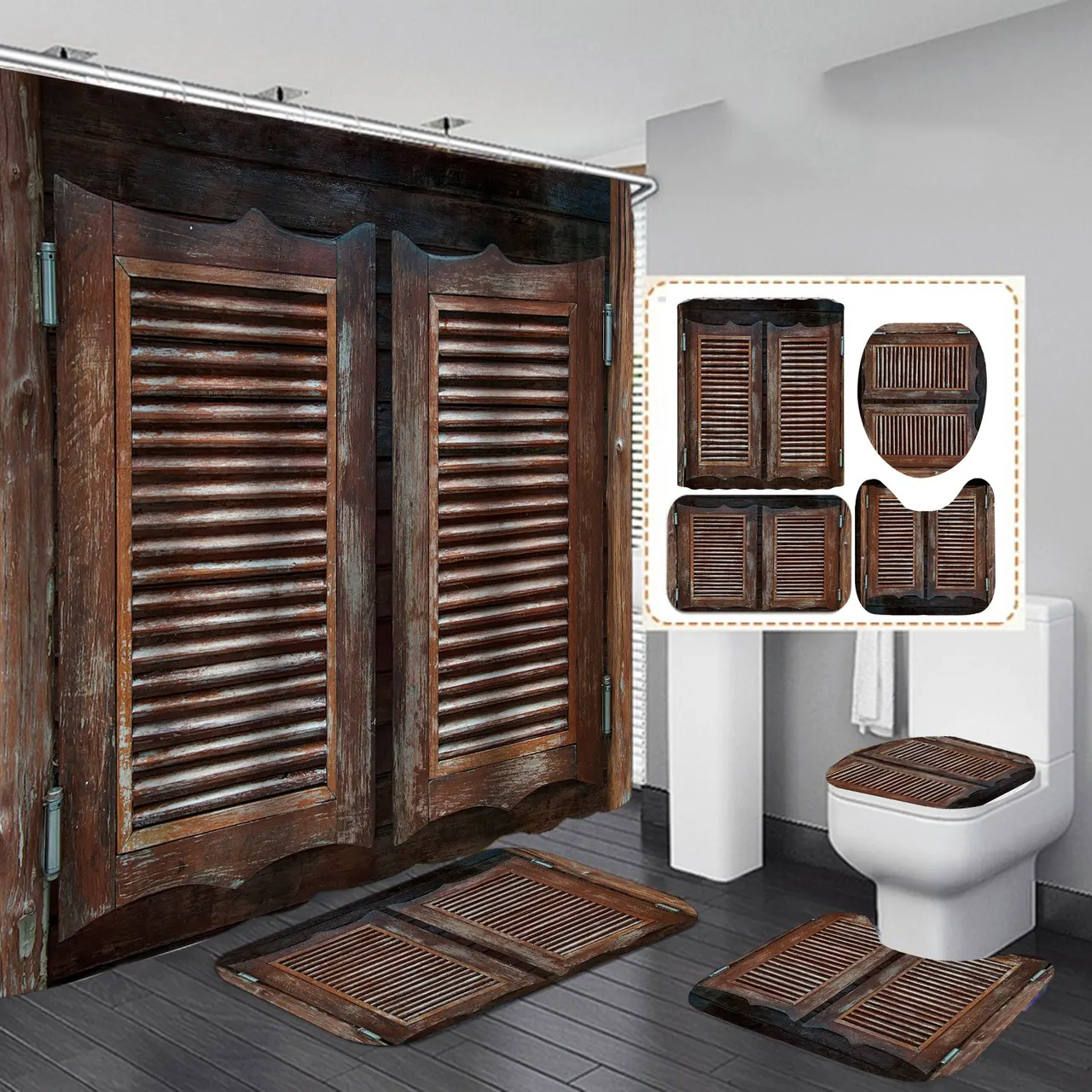 Digital Printing Waterproof Polyester Bathroom - 11Style