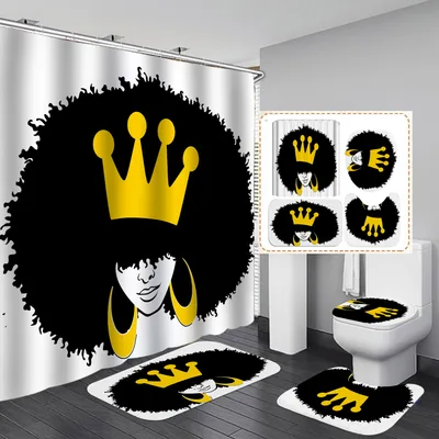 Manufacturers sell shower curtain creative printing waterproof shower cloth at home bathroom shower curtain four sets of H - Shop at LoveMi