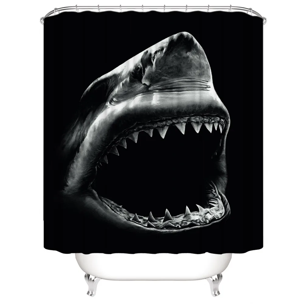 Manufacturers Sell Underwater World Series Waterproof Shower Cloth Digital Printing Bathroom Shower Curtain Four Sets