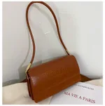 Korean Style Simple One-Shoulder Handbag - Brown