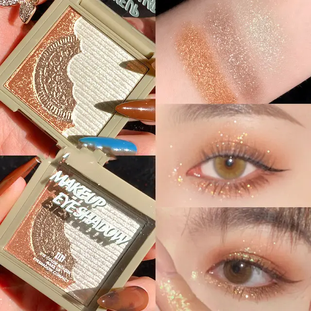 Eyeshadow Palette Three color Sandwich Pearl Glitter Earth Color 1Style - Shop at LoveMi
