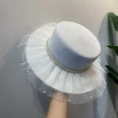 Female Summer Hepburn Style Vintage Design Net Yarn White - Shop at LoveMi