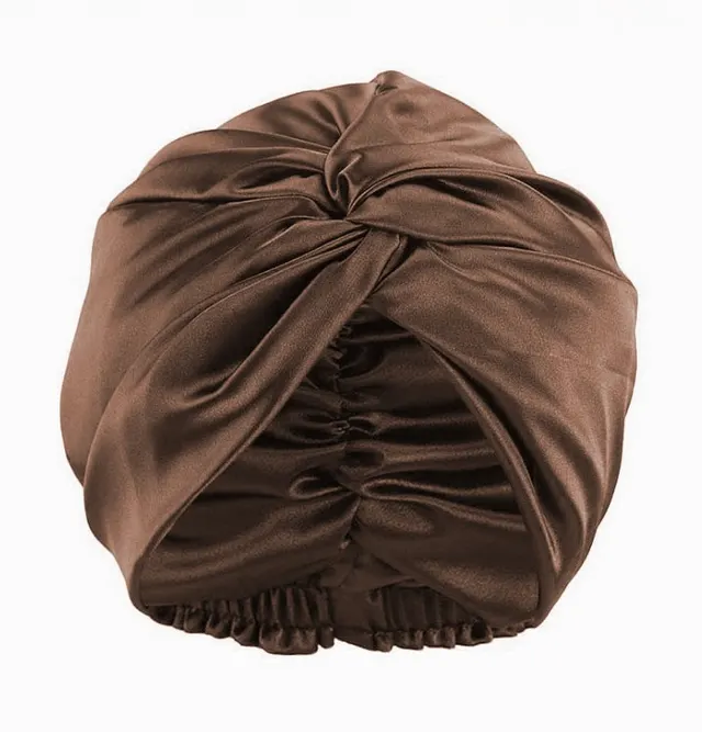 Double Layer Silk Silk Nightcap Without Any Mark Coffee - Shop at LoveMi