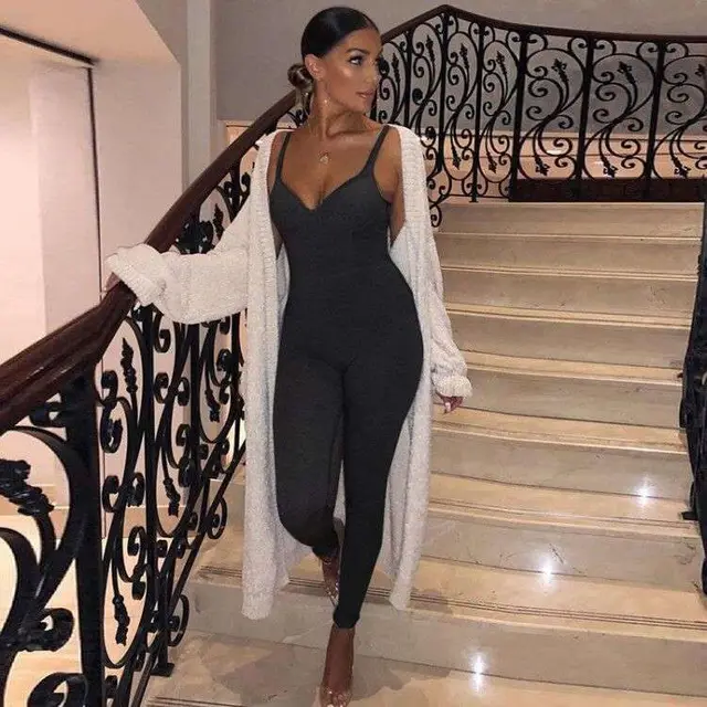 Comfortable Casual Small Sling One piece Pants For Women Black - Shop at LoveMi