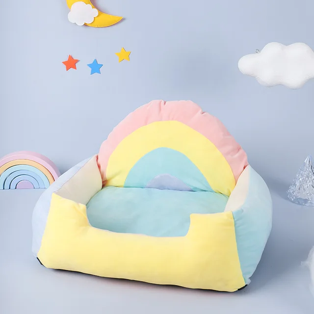 Rainbow Cat Bed Soft Pet Sleeping Mat - Shop at LoveMi
