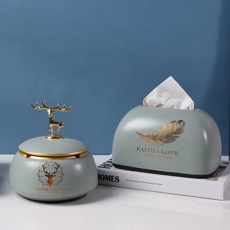 Simple And Modern Decorative Ornaments For Household Ceramic Ashtrays - 18Style
