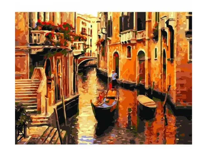 Boating In The Evening DIY Painting By Numbers Kit Yellow - Shop at LoveMi