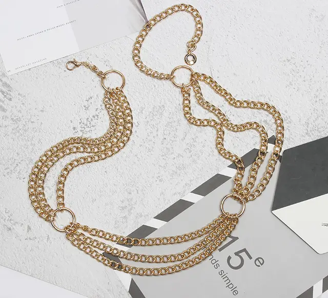 Fashion Decorative Dress With Skirt Belt Accessories Gold - Shop at LoveMi
