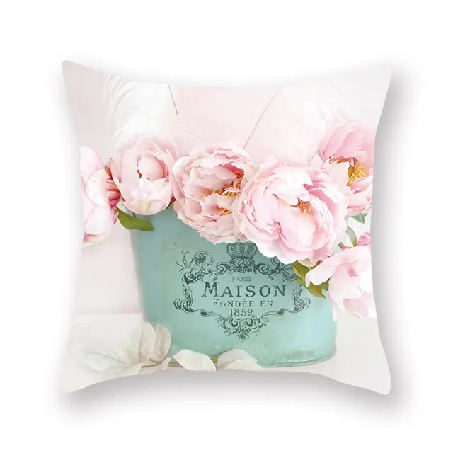 Watercolor Flower Pillow Digital Printing Car Office Pillow Cushion Home - Shop at LoveMi